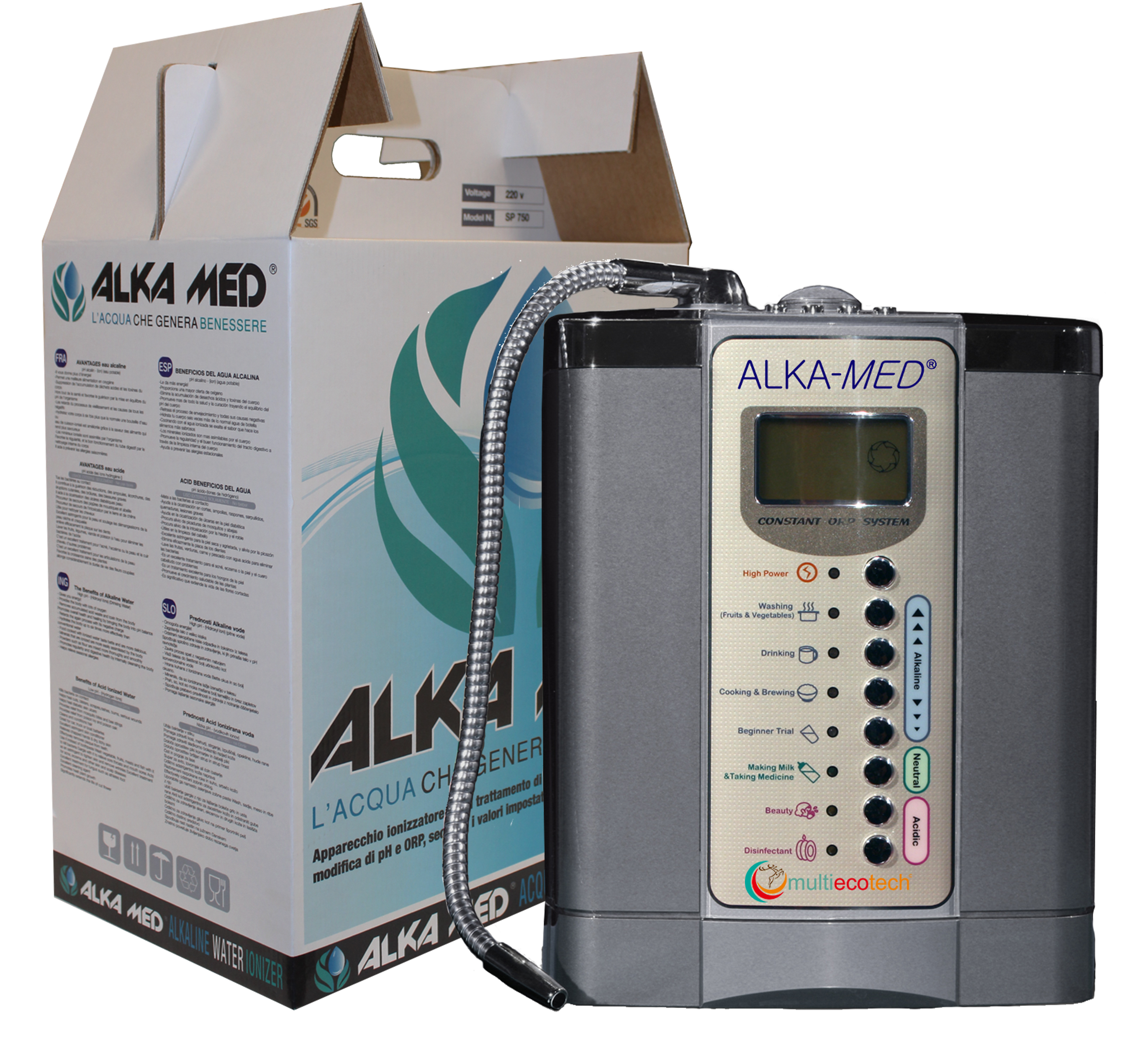 SHENGSHIYU Ionizzatore Acqua Alcalina Ag7.0 Argento, Sistema di Filtraggio  Ater Home, Produce Acqua Alcalina Acida PH 3,5-10,5, Impostazioni